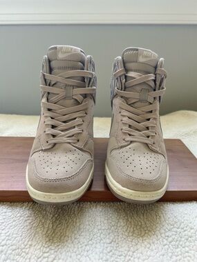 Nike High-Top Sneakers in Taupe and Cream